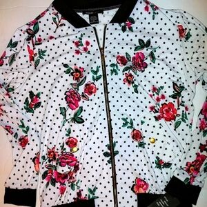 NWT Robert Louis Lightweight Floral Polka Dot Jacket M